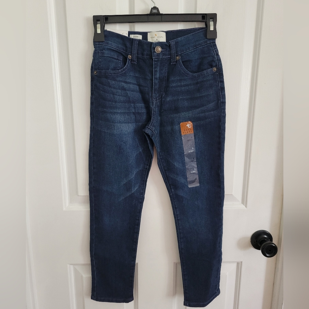 True Craft Girls Darkwash Skinny Jeans Size 8 NWT